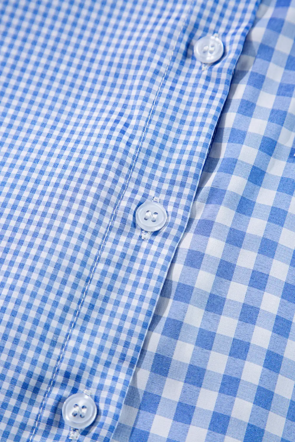 Sky Blue Stripe Plaid Patchwork Button Up Long Sleeve Shirt