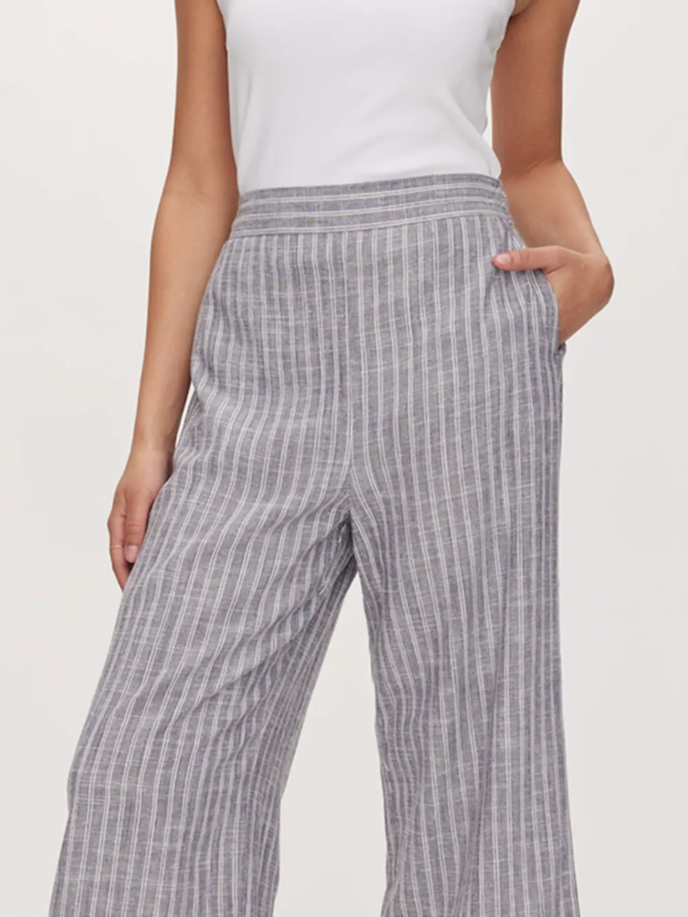 Daily White Stripe Culotte