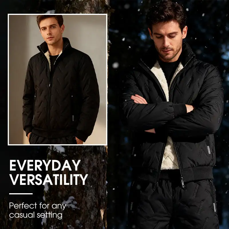 ⏰ 50% discount on season change - quality at half price!✨❄️ Men's Stylish Warm Jacket & Pants Two-Piece Set