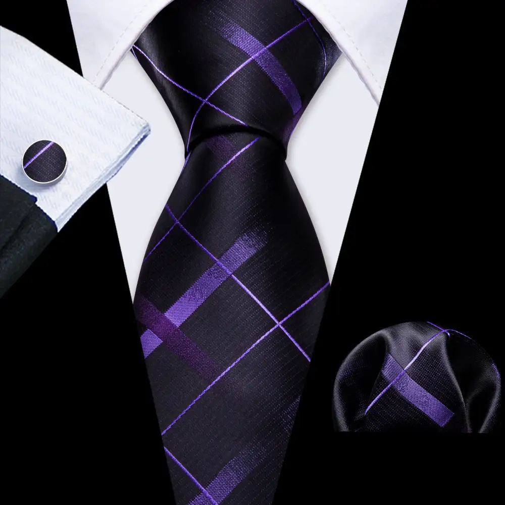 Classic Plaid Silk Necktie Set