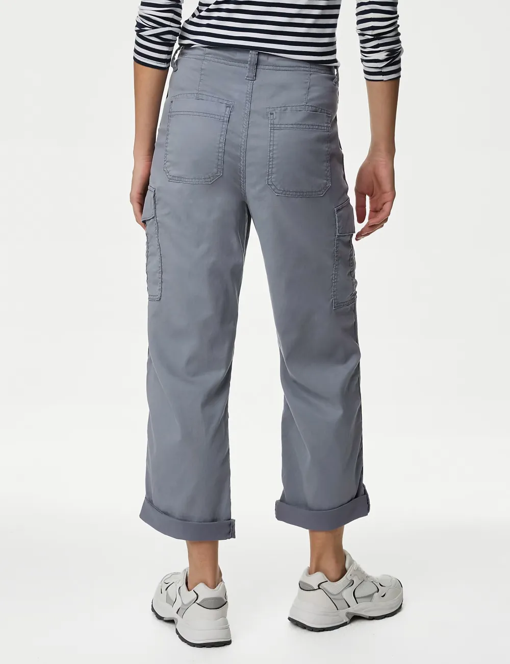 Rich Cargo Tea Dyed Cropped Trousers