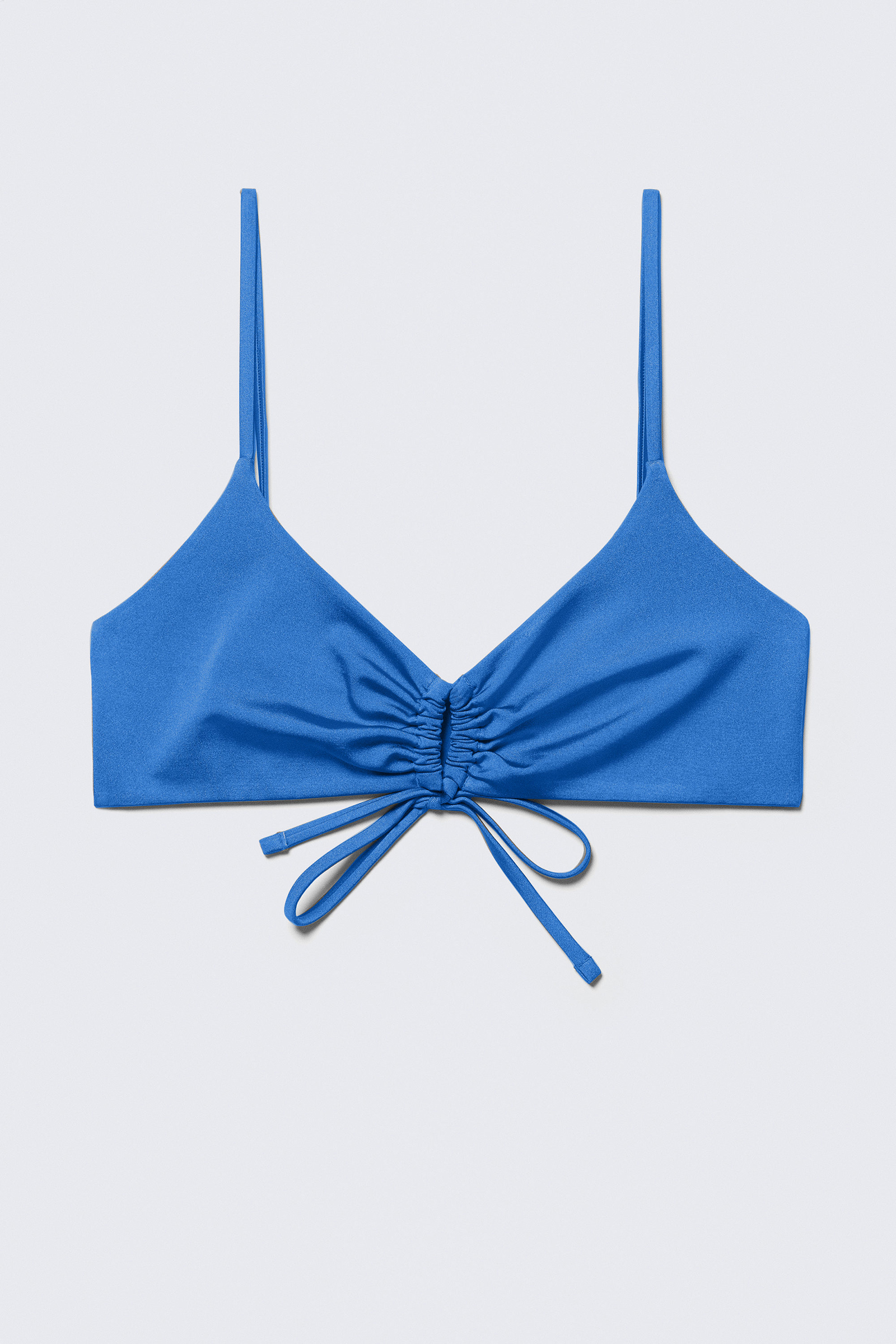 Drawstring Plain Bikini Top