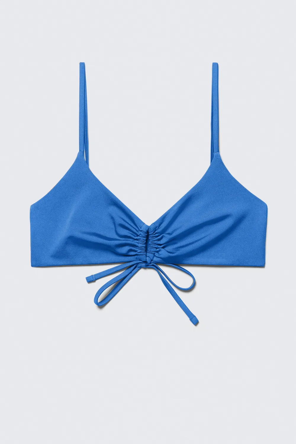 Drawstring Plain Bikini Top