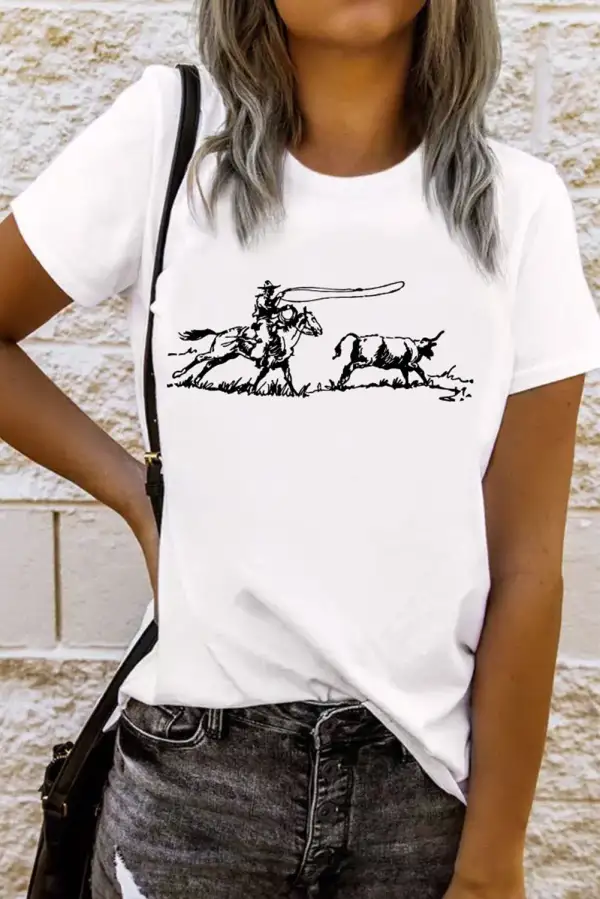 Western Rodeo Graphic Casual Tee