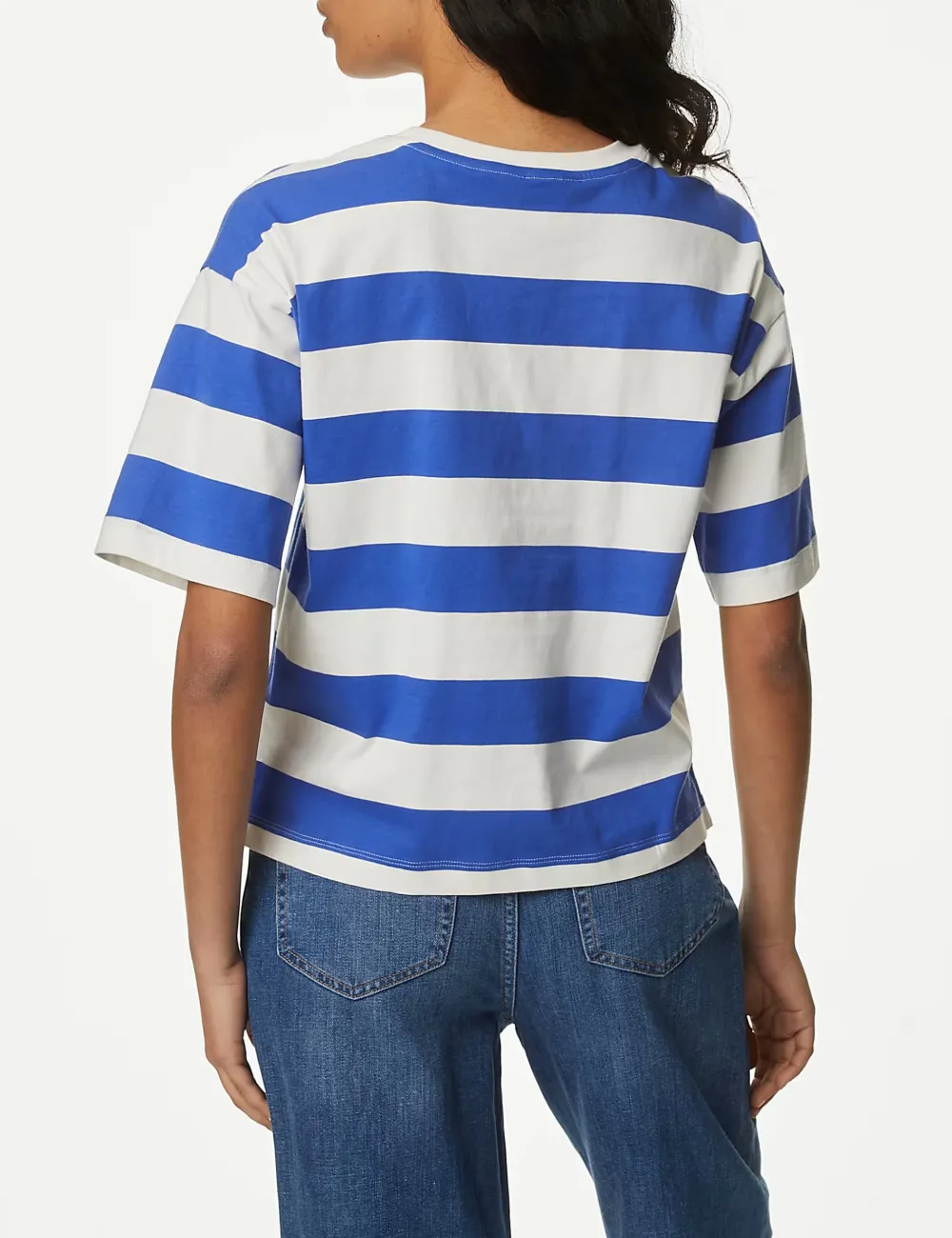 Pure Cotton Striped Boxy T-Shirt