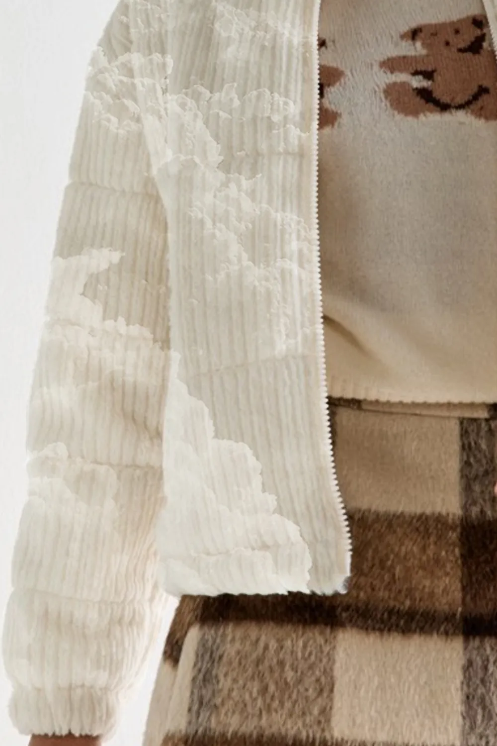 Sabrina Faux Fur Ribbed Puff Jacket