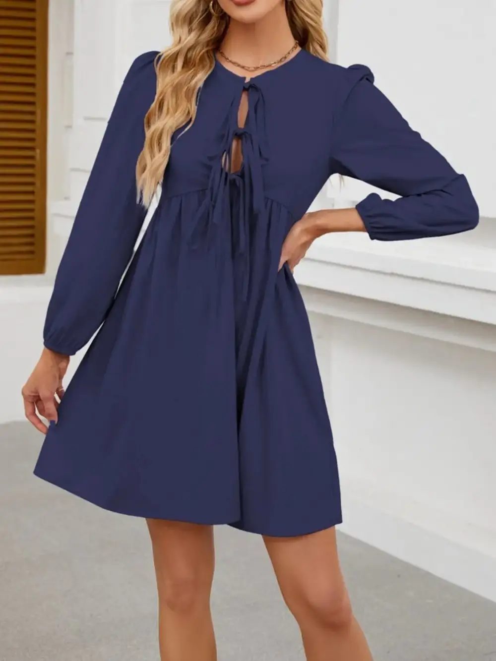 Easy Tie Detail Mini Dress