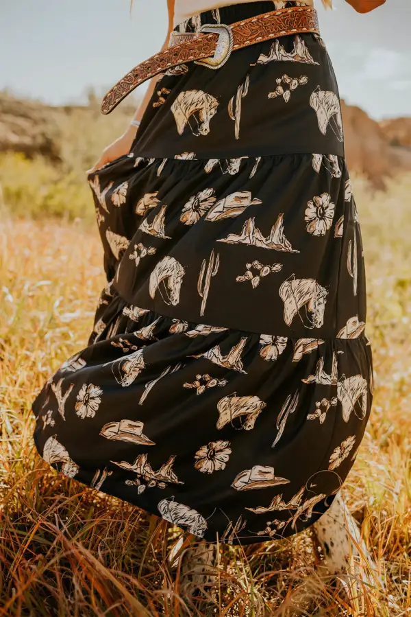 Everyday Maxi Print Ruffle Skirt