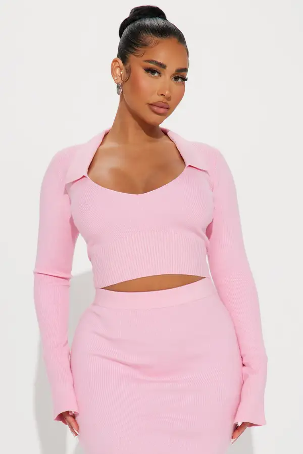 The Exclusive Sweater Skirt Set - Pink