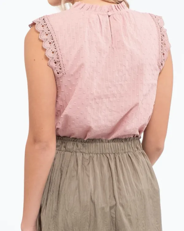 Dusty Lace Sleeveless Tee