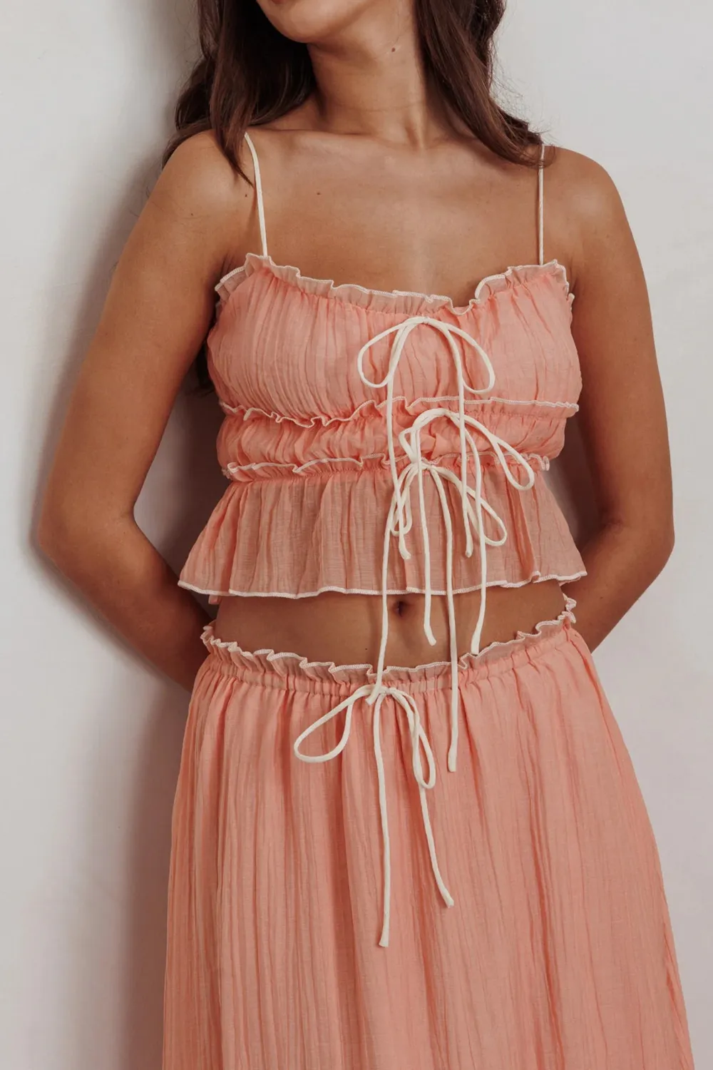 Creative Contrast Color Women's Lace-Up Top