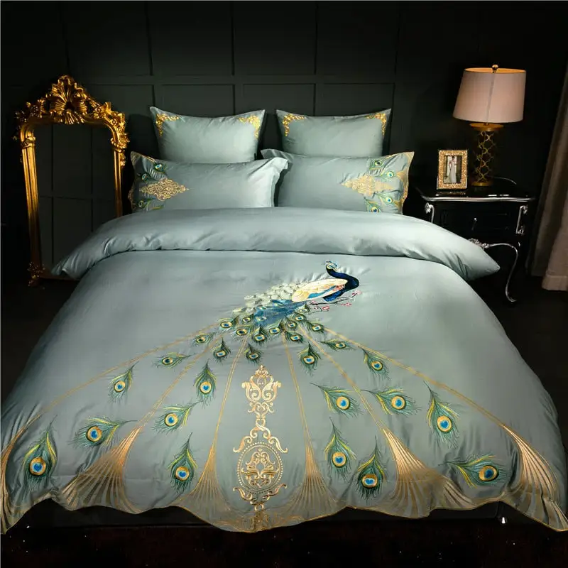 (Store Closing Sale) BlueCloud Peacock Bedding Set