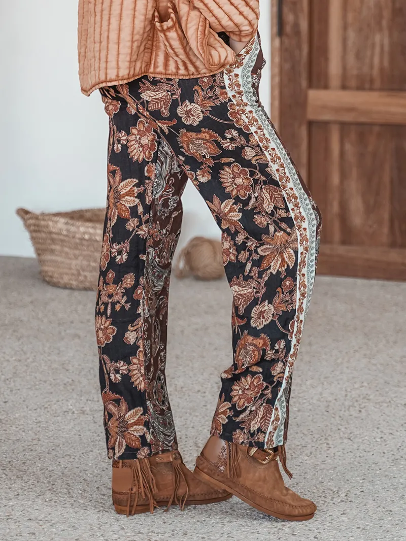 Loose Print Casual Breeze Trousers