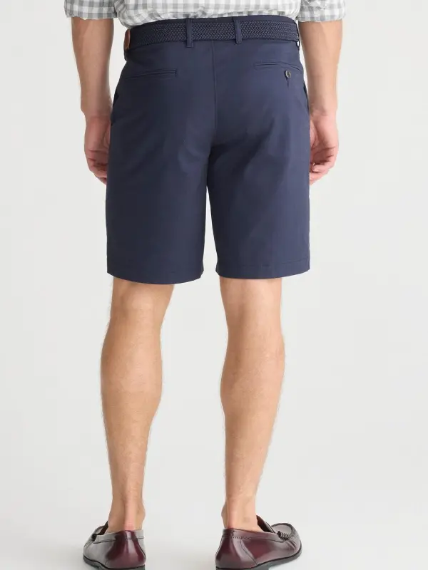 Navy Blue Belt Ready Men's Casual Shorts