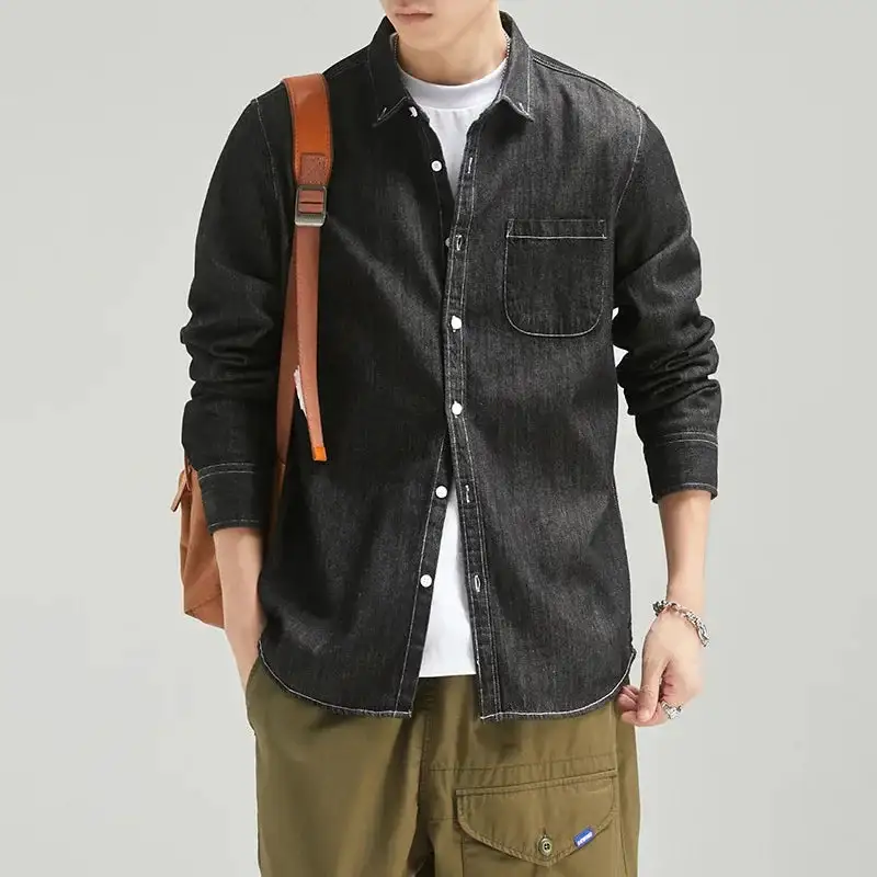 Washed Denim Western Shirt