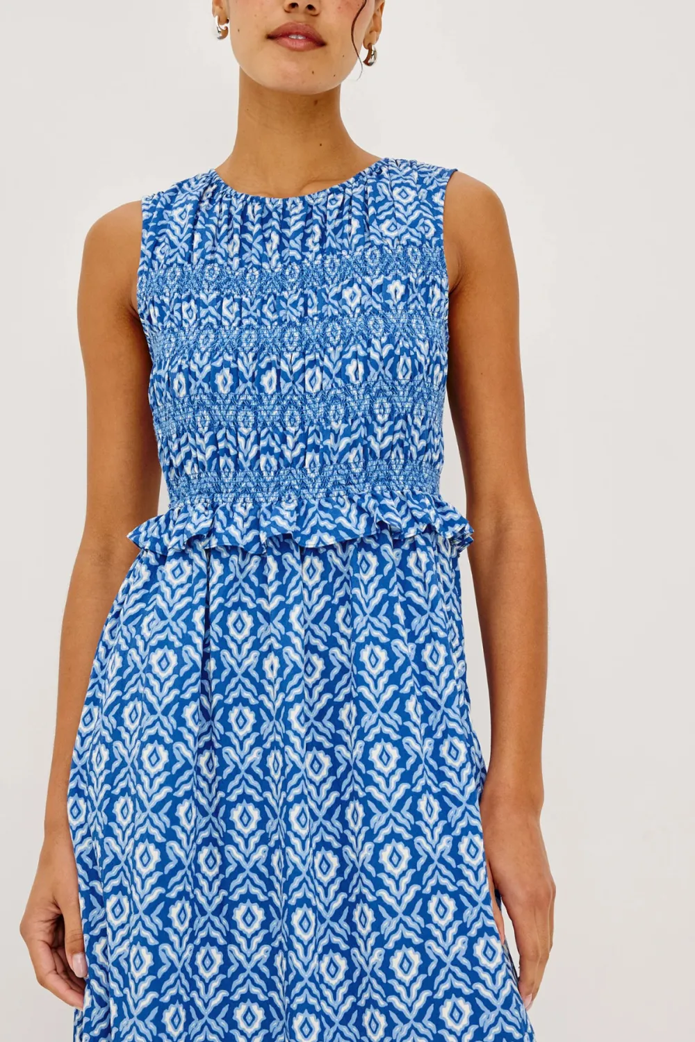Tiered Smocked Midi Dress