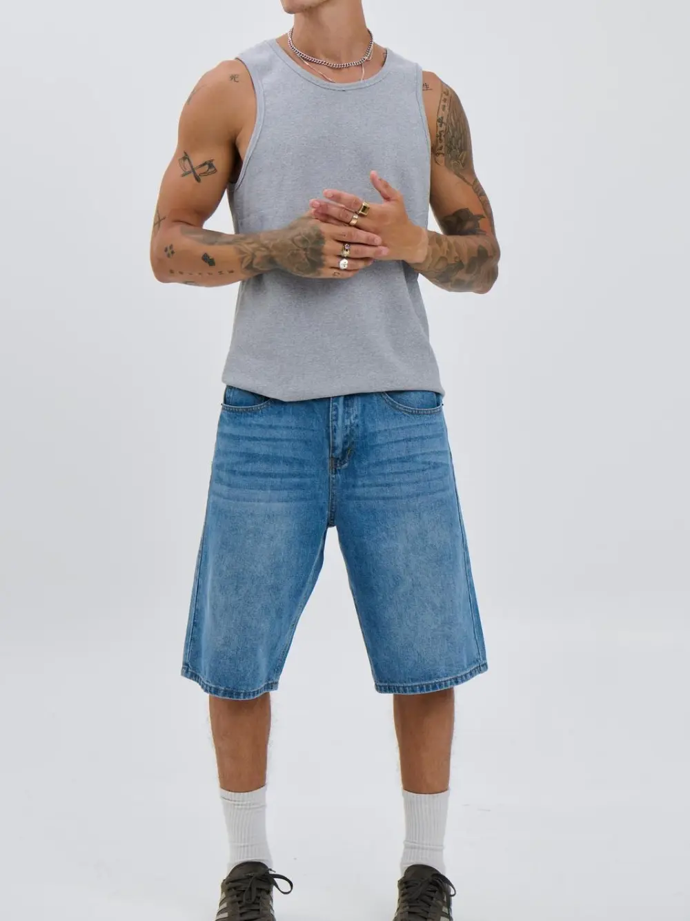 Leisure And Comfortable Versatile Grey Tank Tops