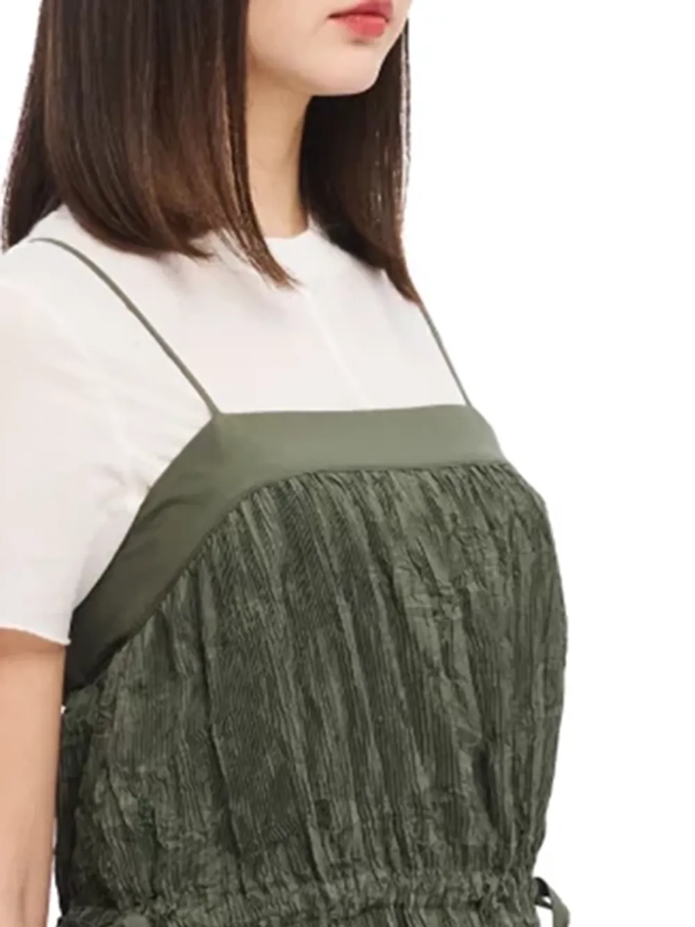 Layered Top Strapless Midi Dress