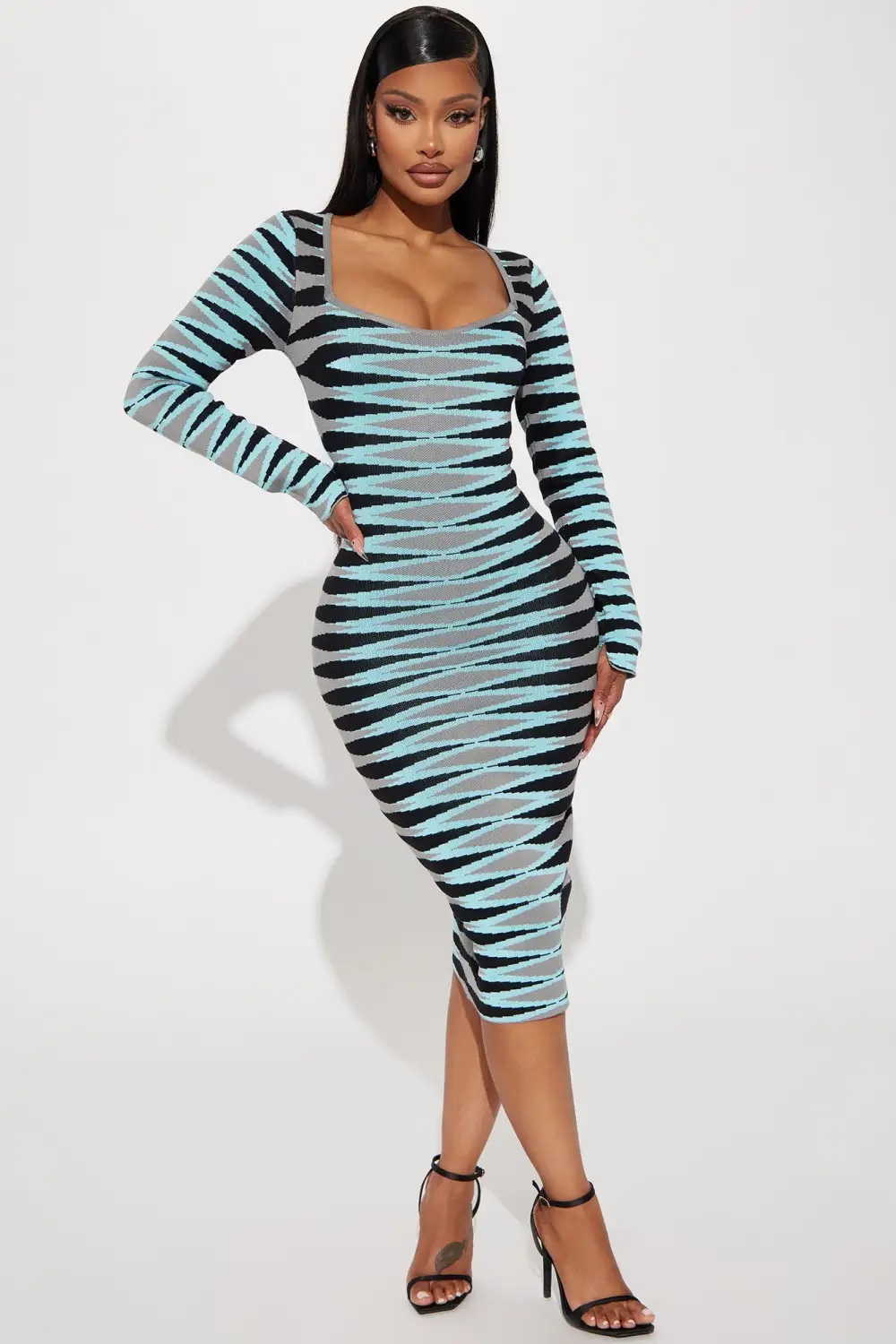Isabelle Sweater Midi Dress - Blue