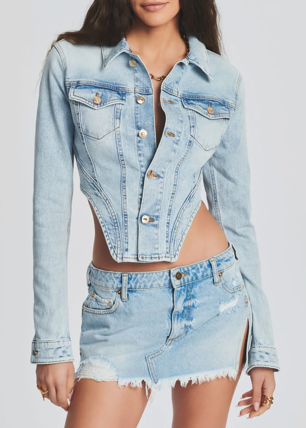 Corset-inspired Denim Jacket
