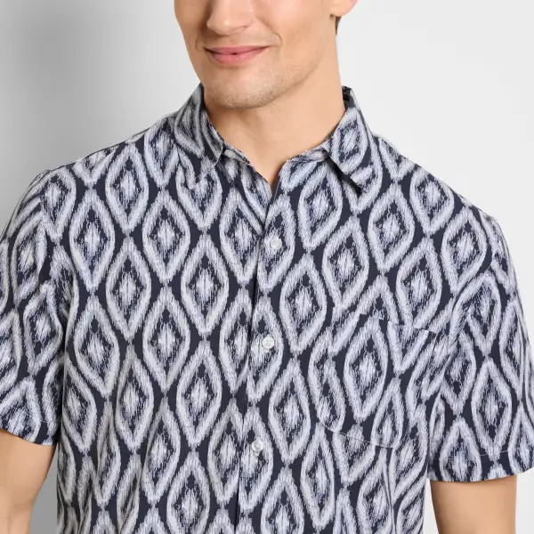 Soft Print Short Sleeve Camp Shirt