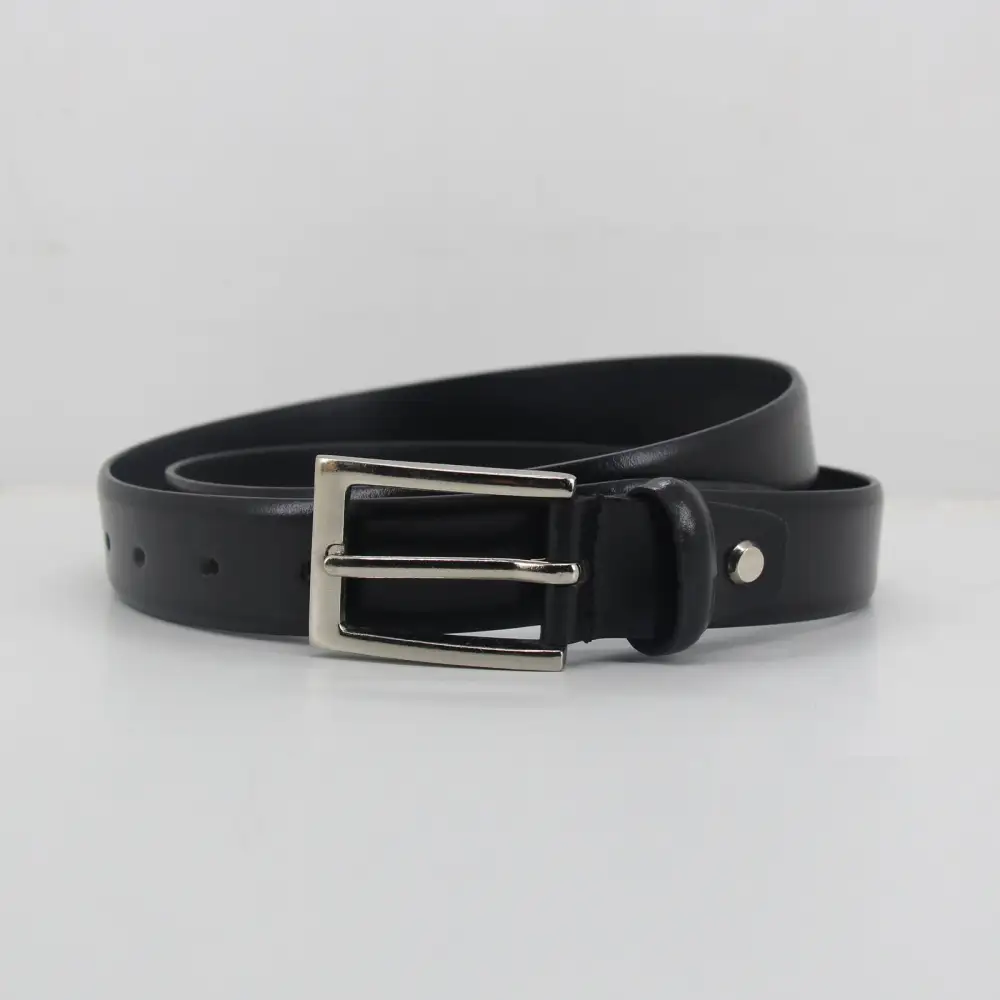 Refined Metal Buckle Leather Belt