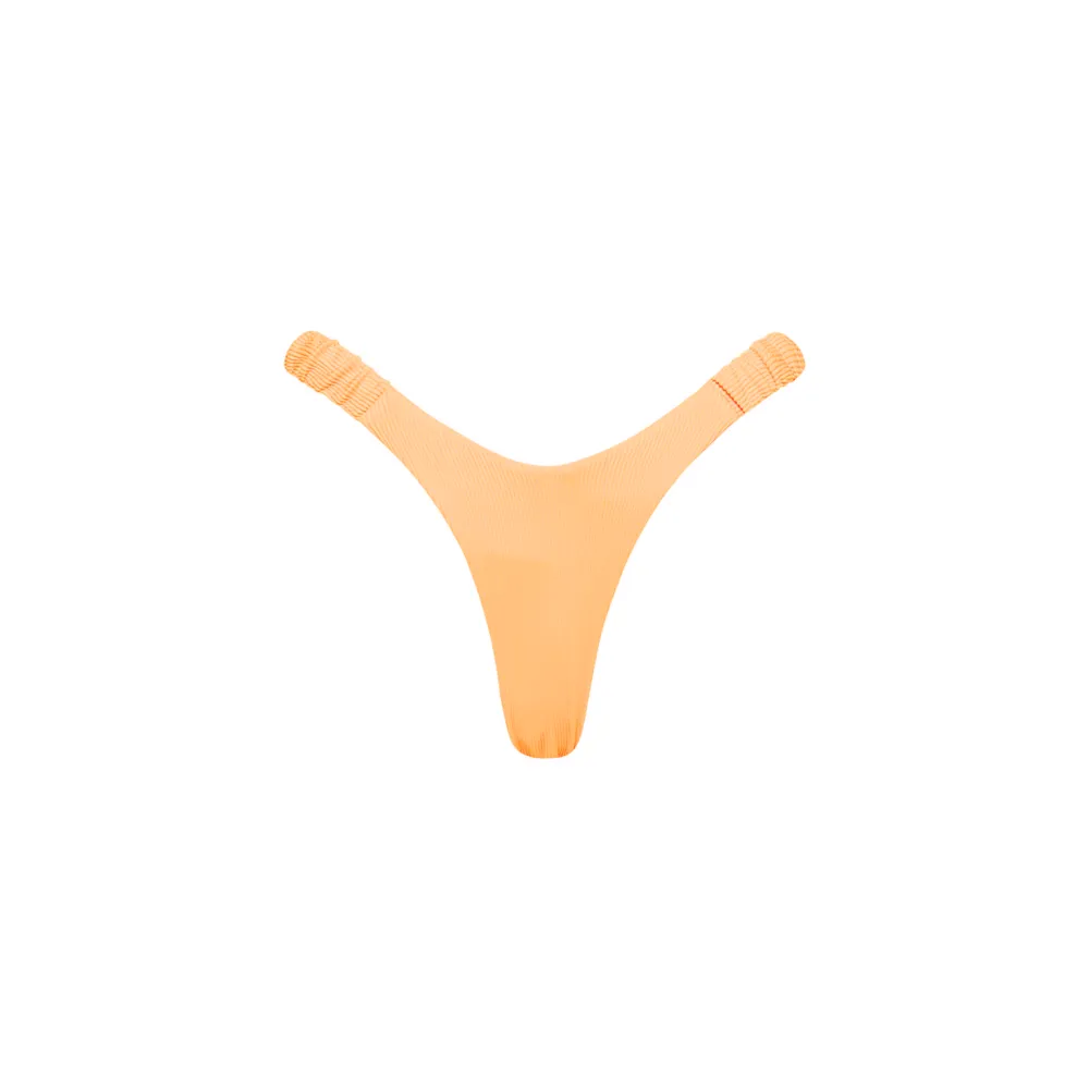 Mango Ribbed Retro Y Shaped Thong Bikini Bottom