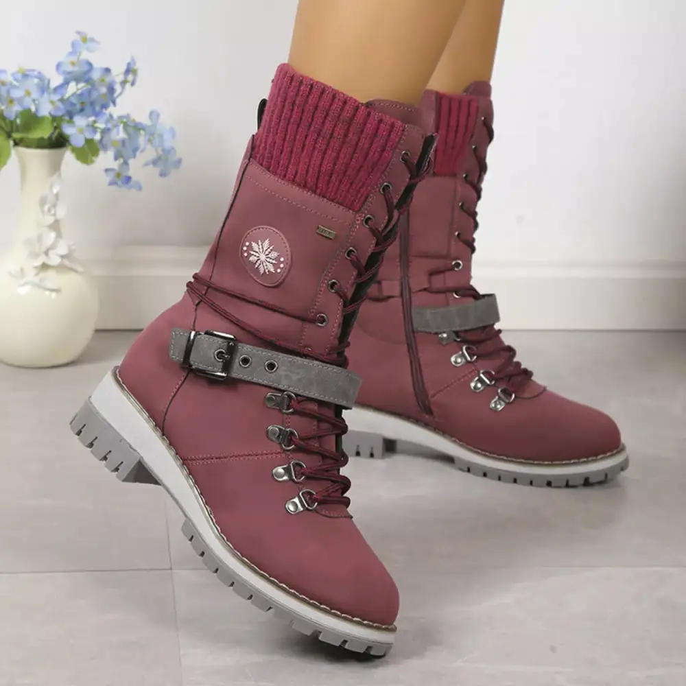 Modern Refined Lace-Up Block Heel Boots