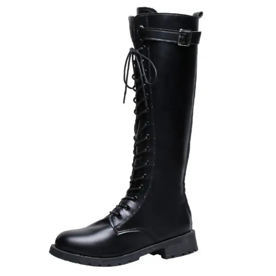 Leather Lace Up Combat Boots