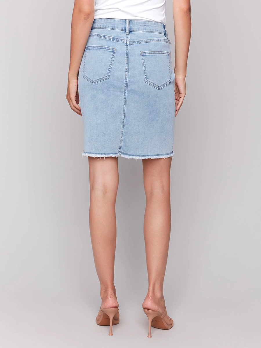 Stretch Slim Fit Basic Denim Skirt