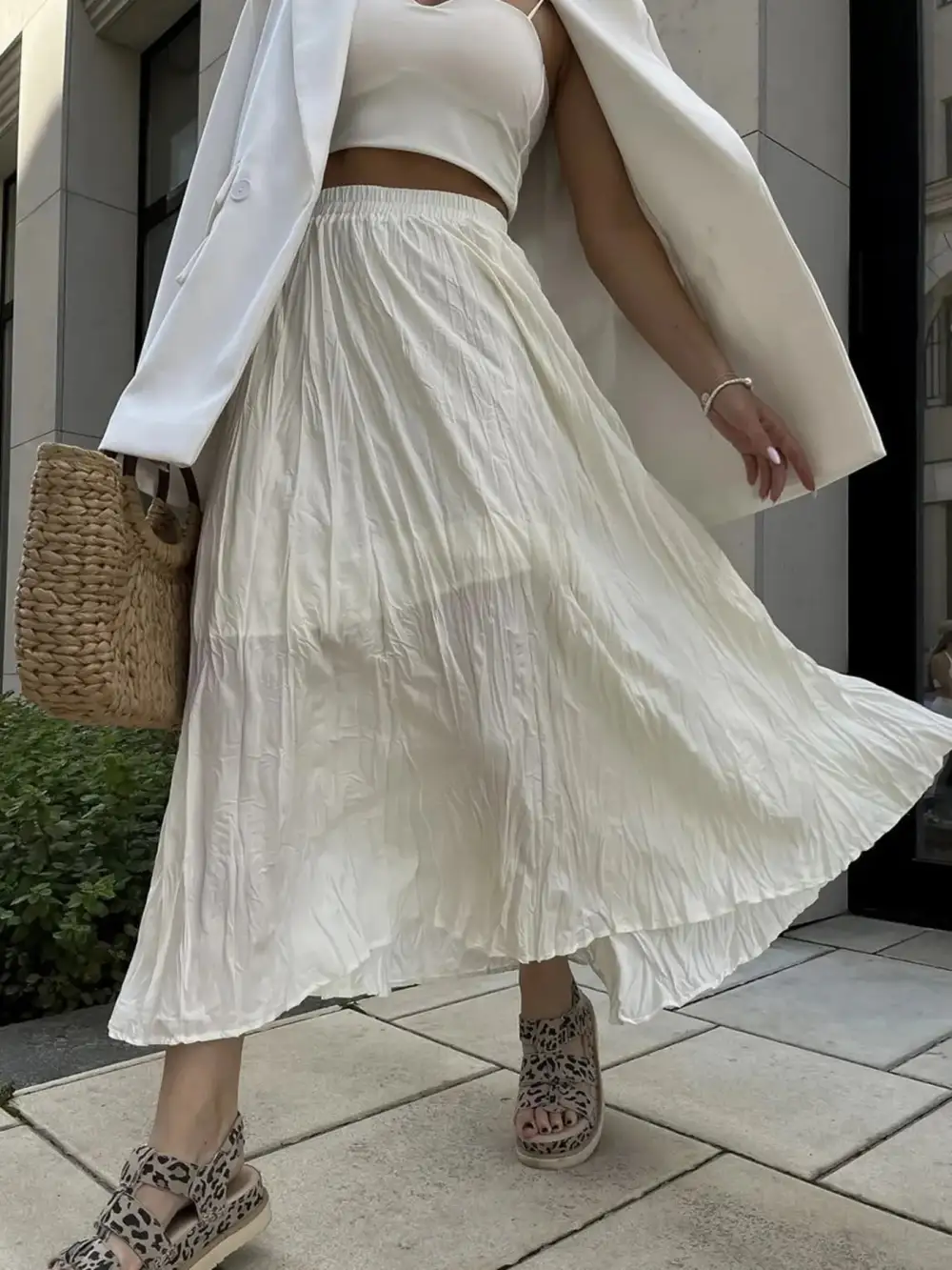 Ruched Elastic Skirt