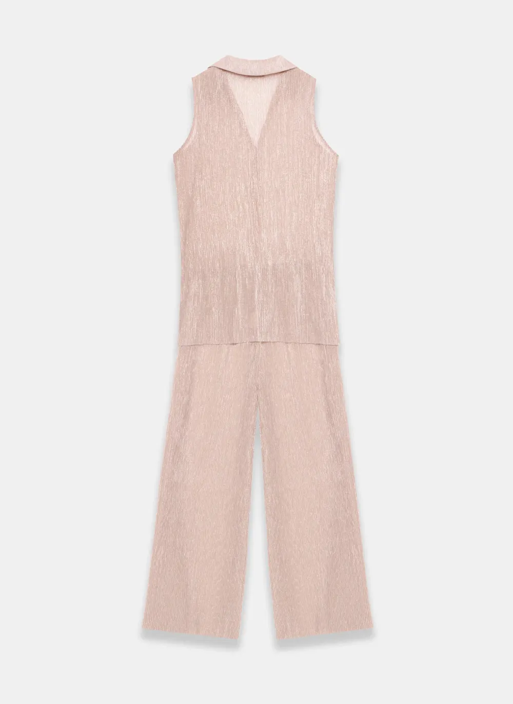 Casual StylePink Metallic Top And Trouser Beach Set