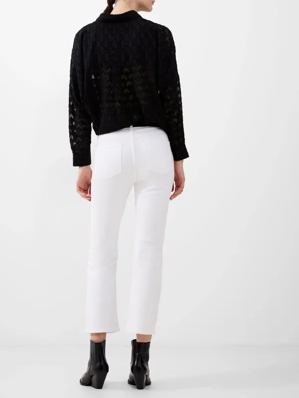 Slim Straight-Leg Stretch White Jeans