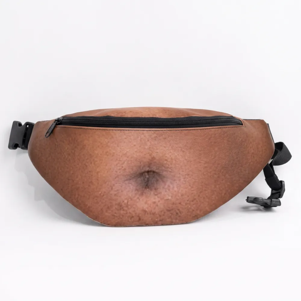 TikTok Viral Dad Bod Fanny Pack Novelty 3D Beer Belly Waist Bag Anti-Harassment Design