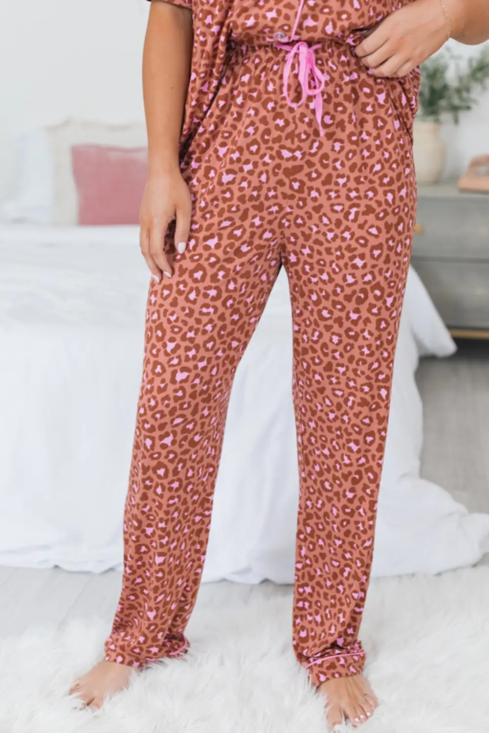 Soft Animal Print Leopard Pajama Set