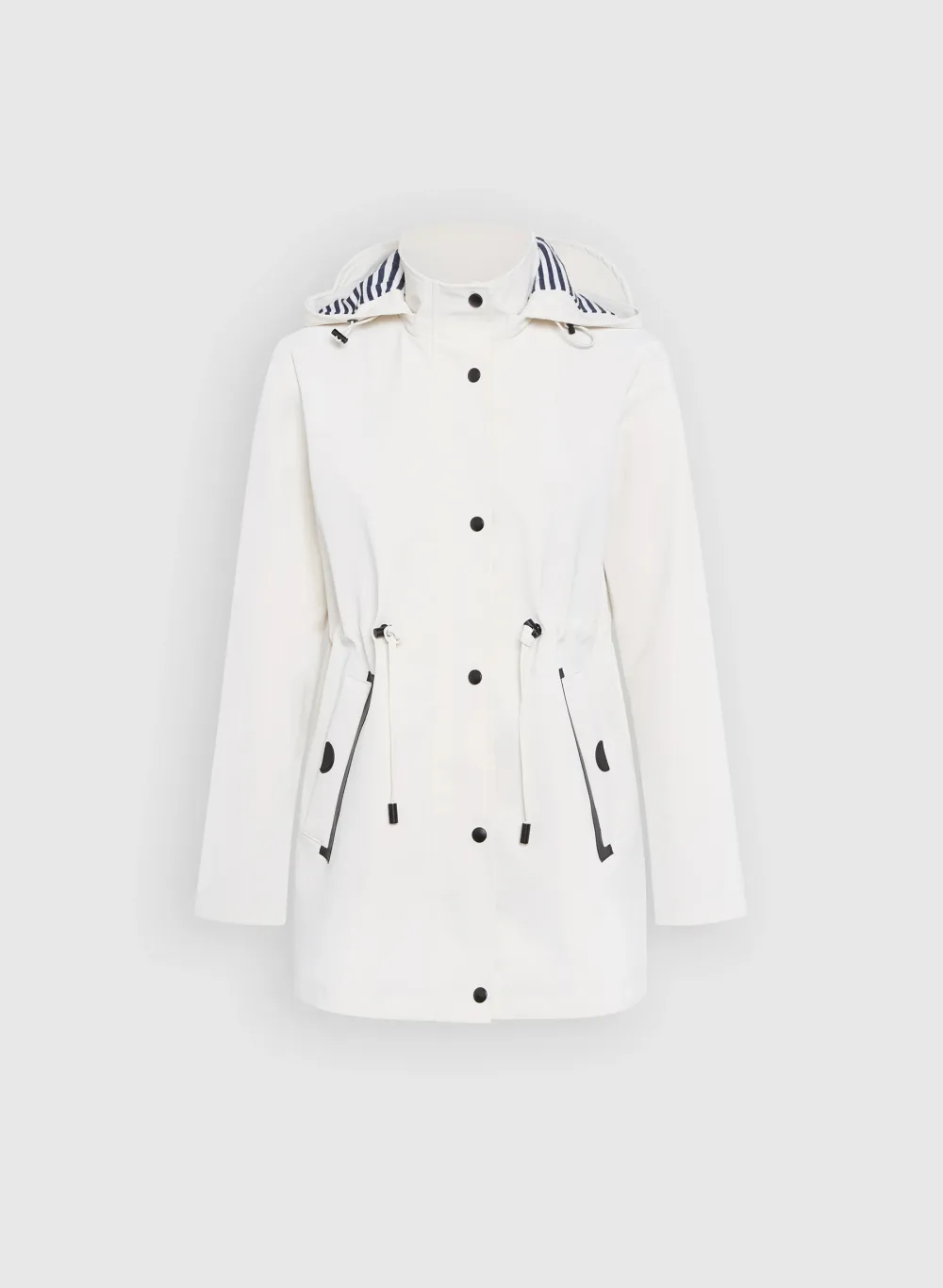 Water-Resistant Hooded Trench Coat