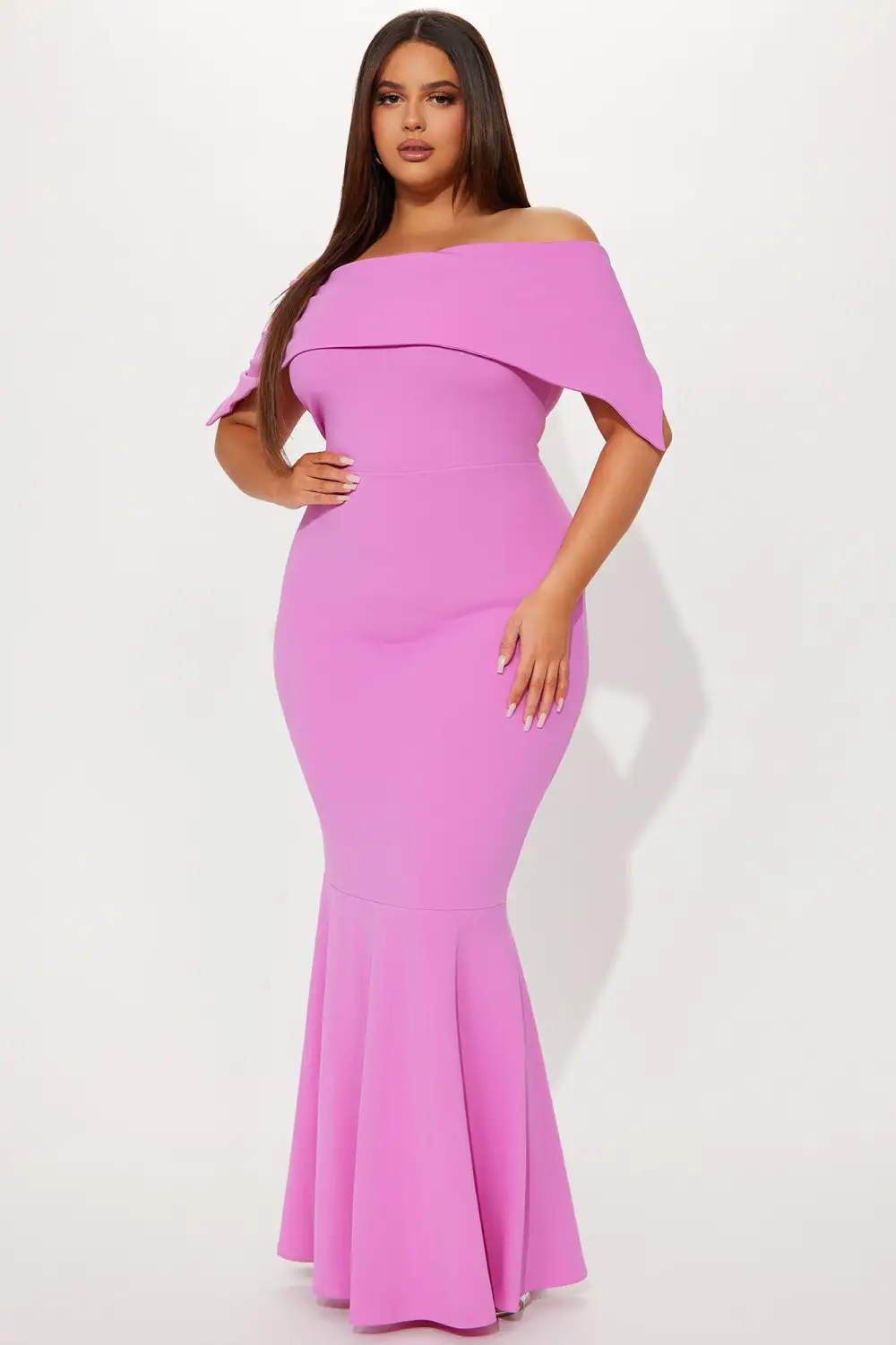 Monica Off Shoulder Maxi Dress - Pink