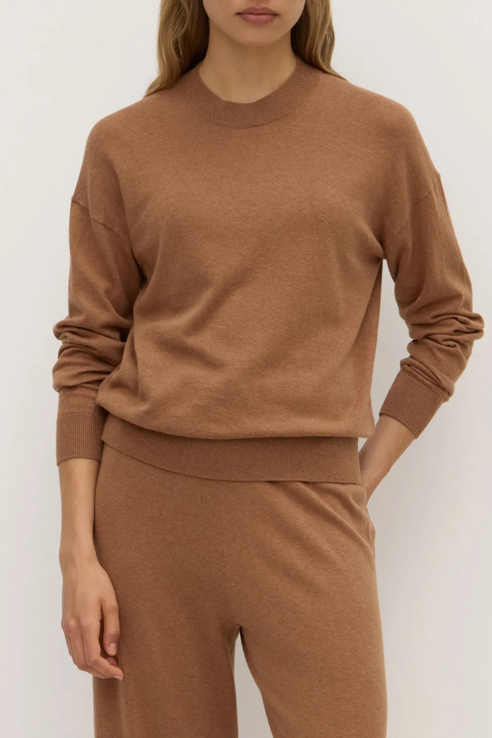 Round Neck Cotton Knit Sweater