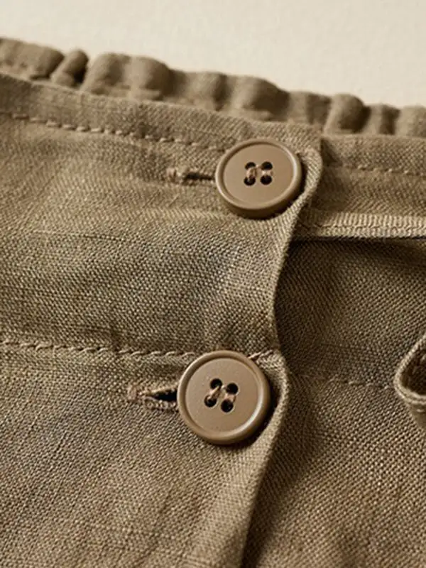 Losse Elasticiteit Effen Kleur Shorts Bodems
