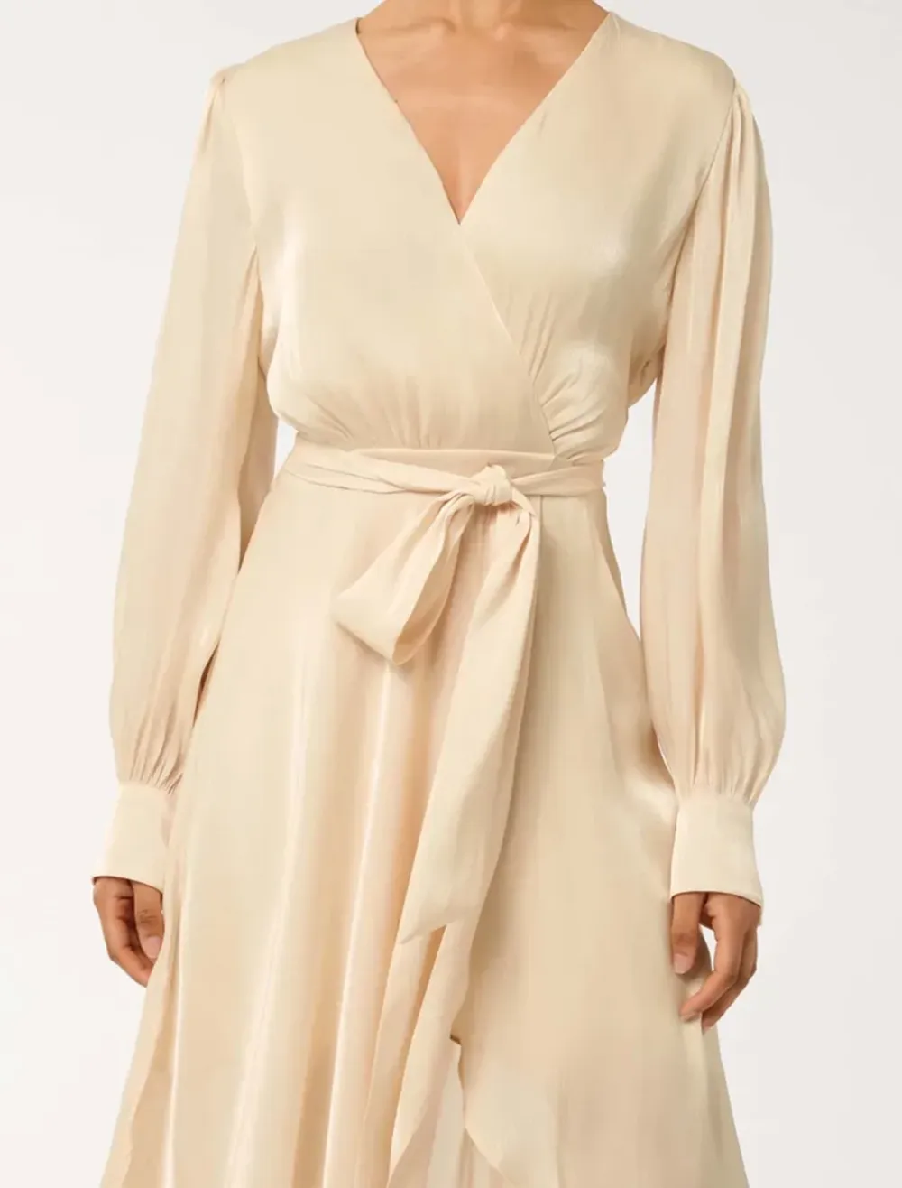 Petite Metallic Wrap Midi Dress