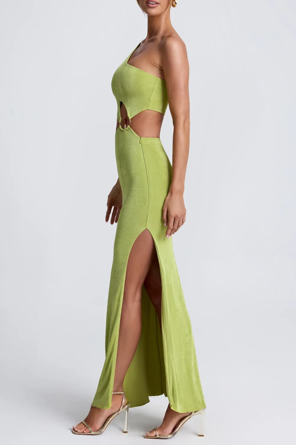Statement Maxi Dress With Asymmetrical Neckline
