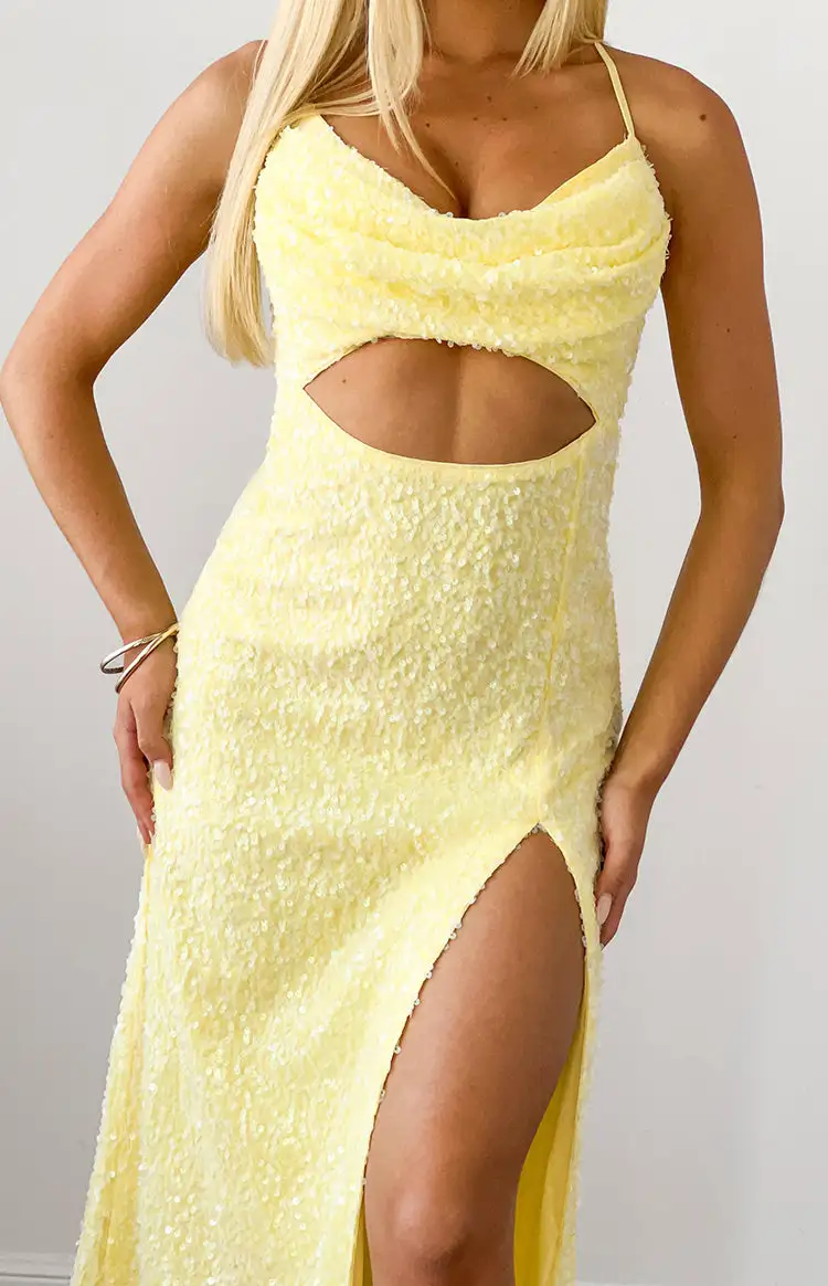 V Neck Cut Out Backless Maxi Dress