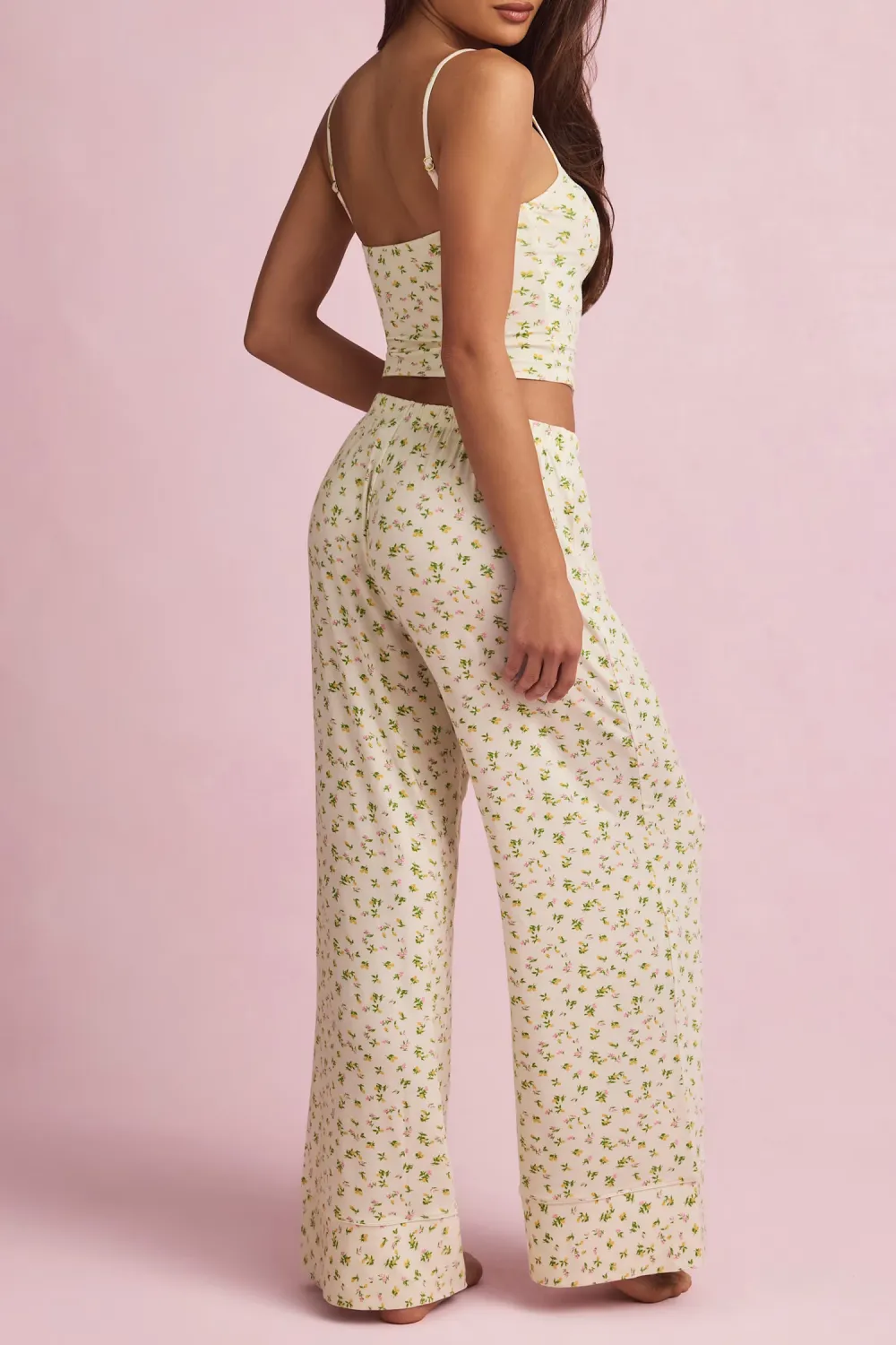 Relaxed Fit Elastic Waist Loose Trousers