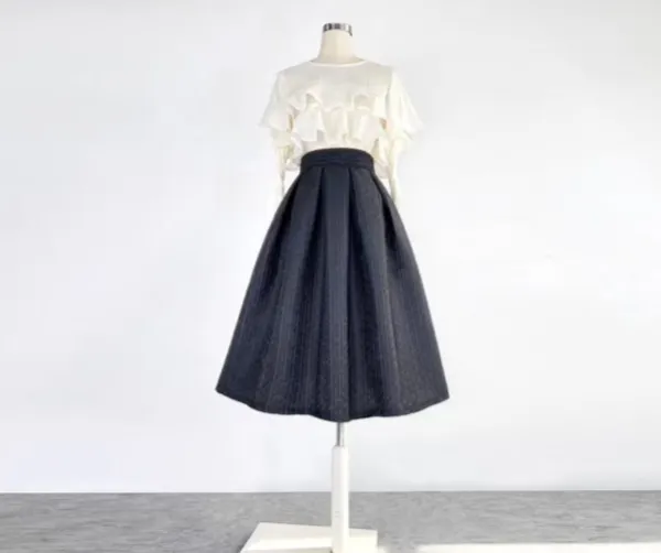 Airy Summer Embroidered High Waist Skirt