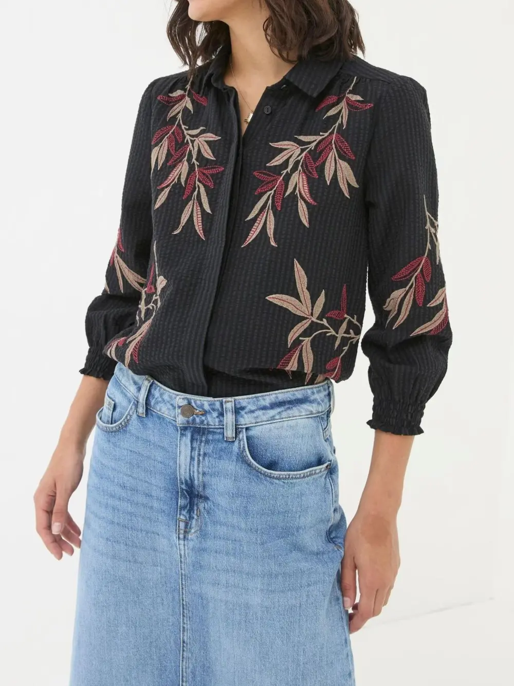 Black Kate Embroidered Shirt