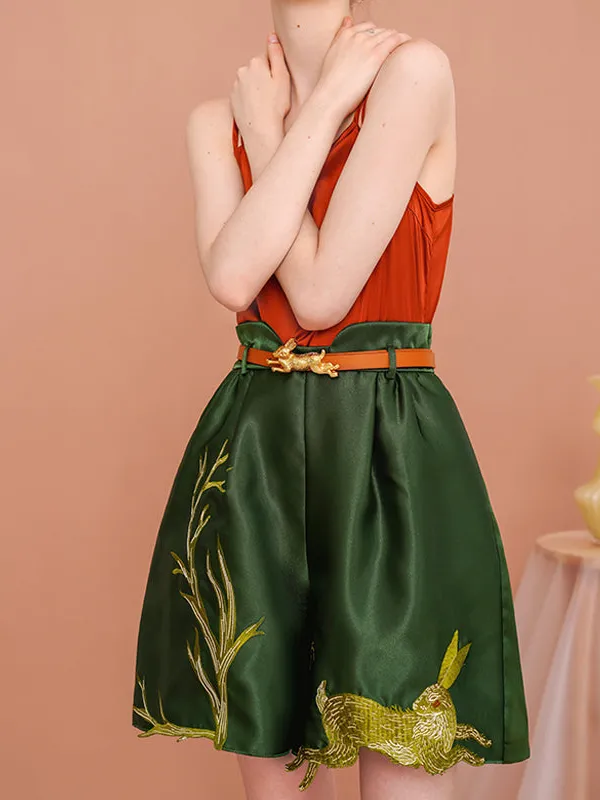 Everyday Casual Embroidered Shorts