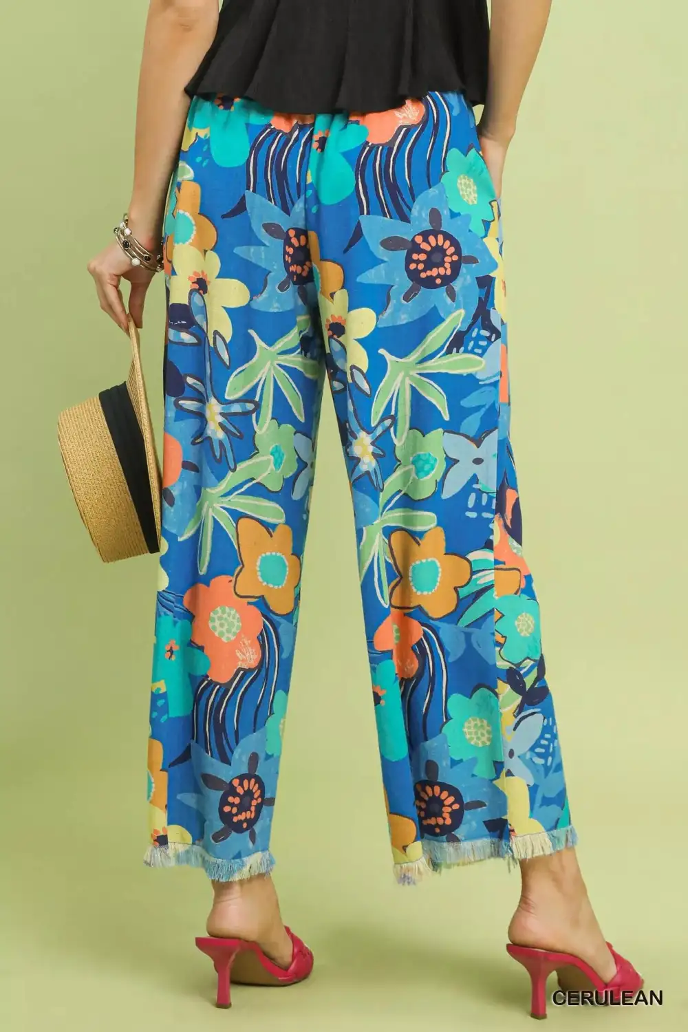 Floral Print Wide Leg Pants