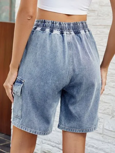 Streetwear Drawstring Pocket Detail Shorts