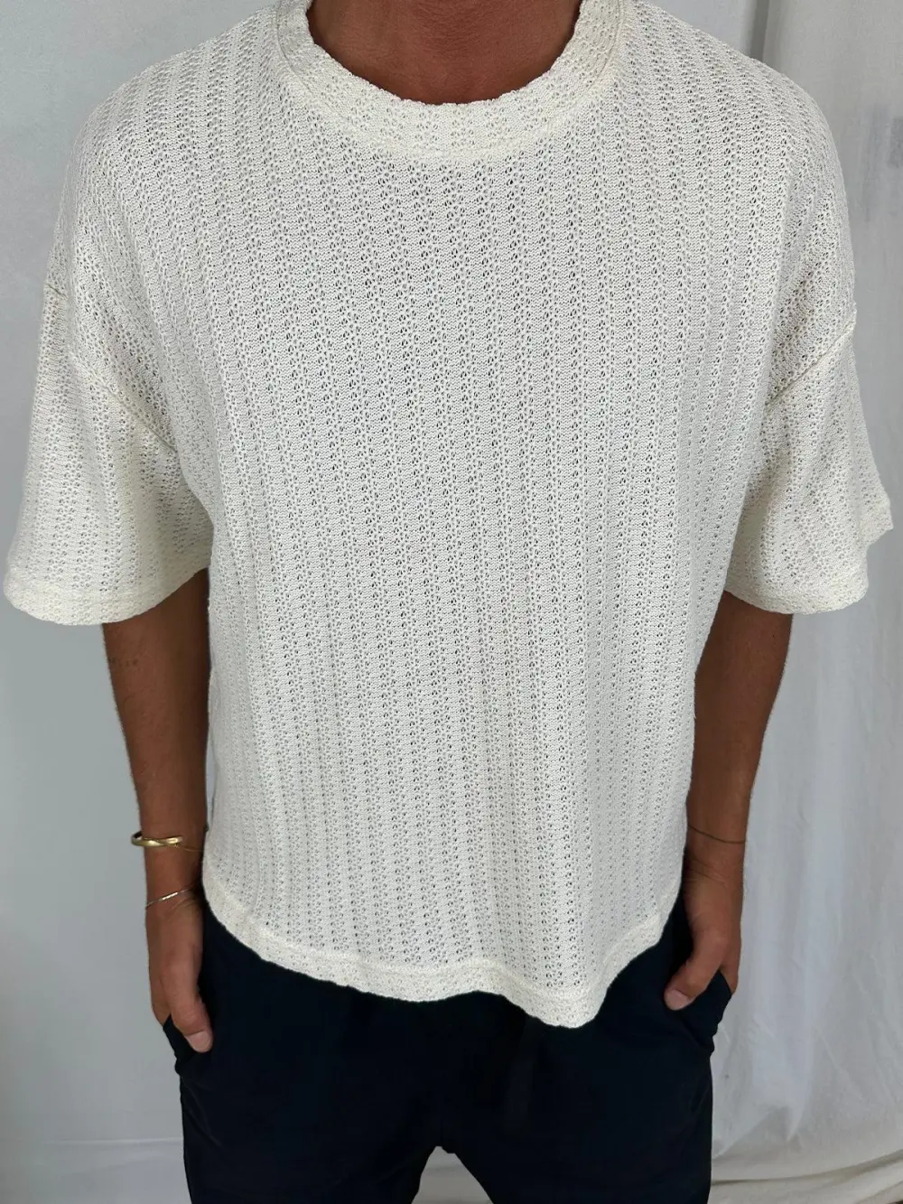 Simple Casual And Daily Two Thread Stitch Tee