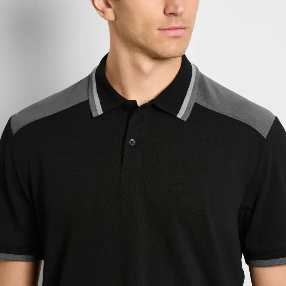 Contrast Panel Short Sleeve Polo Shirt